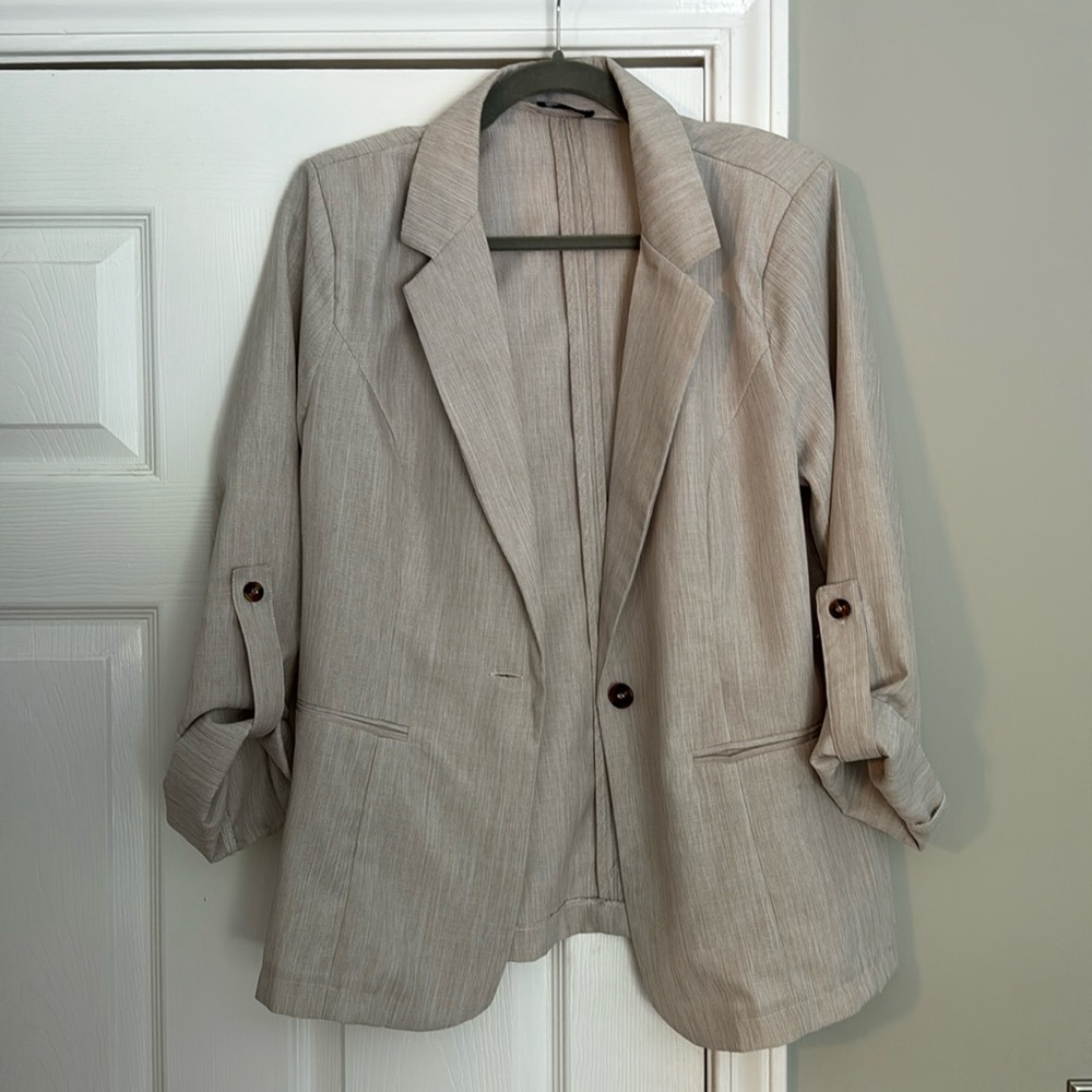 Cream Linen Blazer